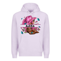 Lilac pink costom name cowgirl hat and roses Premium Hoodie - AdoDesignShop