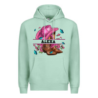 Seafoam pink costom name cowgirl hat and roses Premium Hoodie - AdoDesignShop