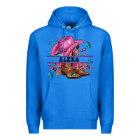 True Royal pink costom name cowgirl hat and roses Premium Hoodie - AdoDesignShop
