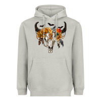 Moon Dust Halloween Bull Skull Heavyweight Hoodie - RanaPortraitStore