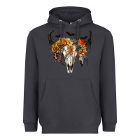 Smoke Halloween Bull Skull Heavyweight Hoodie - RanaPortraitStore