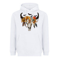 White Halloween Bull Skull Heavyweight Hoodie - RanaPortraitStore