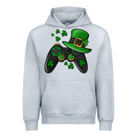 Heather Grey St Patricks Day Gamer Urban Hoodie - Jasminsmagicworld