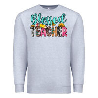 Heather Grey blessed teacher Premium Sweatshirt - Zillion Design Studio
