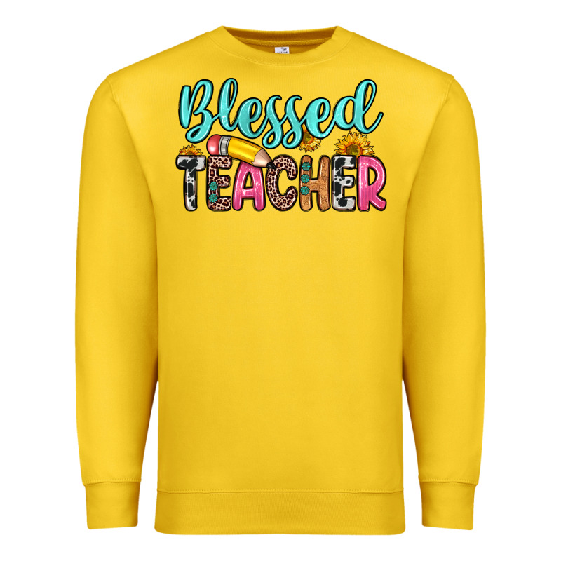 Blessed Teacher Premium Sweatshirt by Zillion Design Studio | Teevron