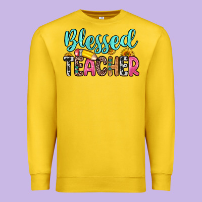 Blessed Teacher Premium Sweatshirt Designed By Zillion Design Studio