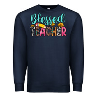 Navy blessed teacher Premium Sweatshirt - Zillion Design Studio