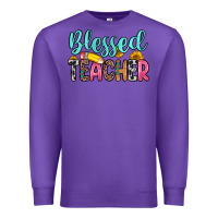 Purple blessed teacher Premium Sweatshirt - Zillion Design Studio
