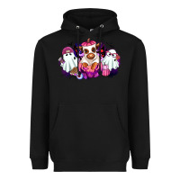 Black Halloween ghost Heifer Heavyweight Hoodie - RanaPortraitStore