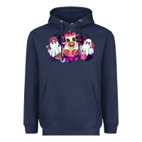 Navy Halloween ghost Heifer Heavyweight Hoodie - RanaPortraitStore