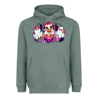 Sage Halloween ghost Heifer Heavyweight Hoodie - RanaPortraitStore