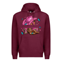 Burgundy pink cowgirl hat and roses Premium Hoodie - AdoDesignShop