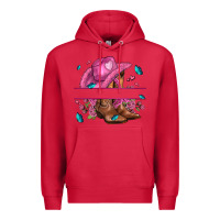 Cardinal pink cowgirl hat and roses Premium Hoodie - AdoDesignShop