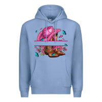 Colony Blue pink cowgirl hat and roses Premium Hoodie - AdoDesignShop