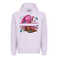 Lilac pink cowgirl hat and roses Premium Hoodie - AdoDesignShop
