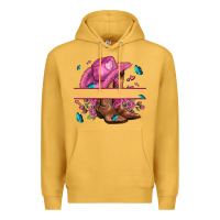 Mustard pink cowgirl hat and roses Premium Hoodie - AdoDesignShop