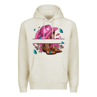 Oatmeal Heather pink cowgirl hat and roses Premium Hoodie - AdoDesignShop