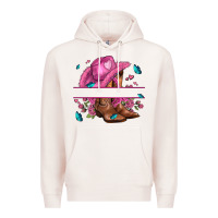 Pale Pink pink cowgirl hat and roses Premium Hoodie - AdoDesignShop