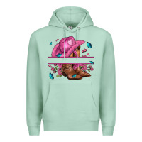 Seafoam pink cowgirl hat and roses Premium Hoodie - AdoDesignShop