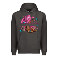 Smoke pink cowgirl hat and roses Premium Hoodie - AdoDesignShop
