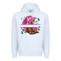 White pink cowgirl hat and roses Premium Hoodie - AdoDesignShop