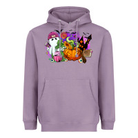 Lavender Halloween ghost and jack o lantern Heavyweight Hoodie - RanaPortraitStore