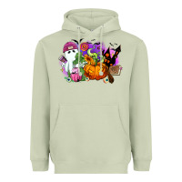 Matcha Halloween ghost and jack o lantern Heavyweight Hoodie - RanaPortraitStore