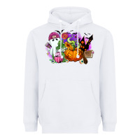 White Halloween ghost and jack o lantern Heavyweight Hoodie - RanaPortraitStore