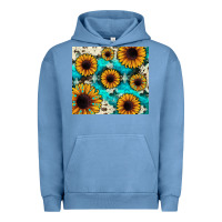 Pigment Pebble Blue gemstone sunflower Urban Hoodie - JahusDesignShop