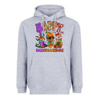 Heather Grey Happy Hallothanksmas coffee cups Heavyweight Hoodie - RanaPortraitStore