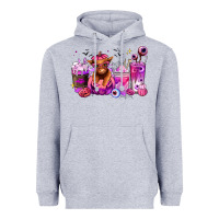 Heather Grey Halloween Heifer coffee cups Heavyweight Hoodie - RanaPortraitStore