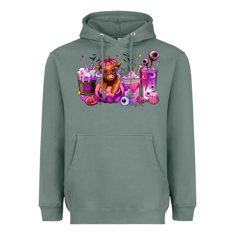 Halloween Heifer Coffee Cups Heavyweight Hoodie by RanaPortraitStore | Teevron