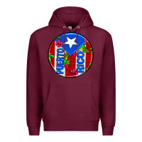 Burgundy puerto rico coasters Premium Hoodie - AdoDesignShop