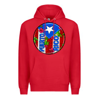 Red puerto rico coasters Premium Hoodie - AdoDesignShop