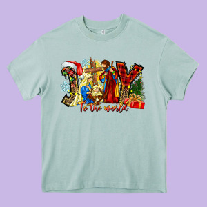 Joy To The World Heavy Core Tee Designed By Cowhidedigitalart