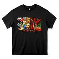Black Joy To The World Heavy Core Tee - CowhideDigitalArt
