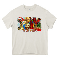 Cream Joy To The World Heavy Core Tee - CowhideDigitalArt