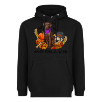Black Happy Howl-o-ween Heavyweight Hoodie - RanaPortraitStore