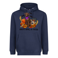 Navy Happy Howl-o-ween Heavyweight Hoodie - RanaPortraitStore