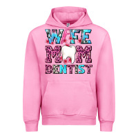 Fuchsia Pink Wife Mom Dentist With Tooth And Floss Urban Hoodie - AdoDesignShop