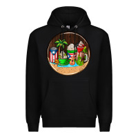 Black puerto rico coasters Premium Hoodie - AdoDesignShop