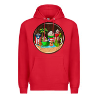 Red puerto rico coasters Premium Hoodie - AdoDesignShop