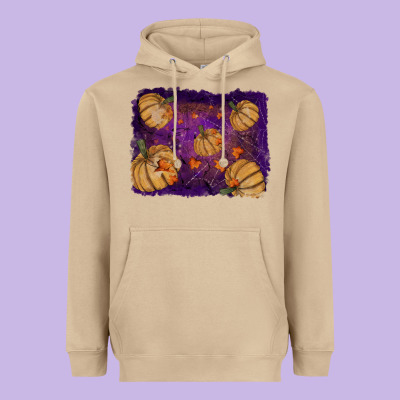 Heavyweight Hoodie Halloween Pumpkin Cobweb Background