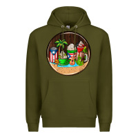 Army Green puerto rico coasters Premium Hoodie - AdoDesignShop