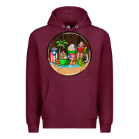 Burgundy puerto rico coasters Premium Hoodie - AdoDesignShop