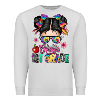 Dove Grey hello first grade Premium Sweatshirt - texasbilliewilder