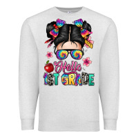 Oatmeal Heather hello first grade Premium Sweatshirt - texasbilliewilder