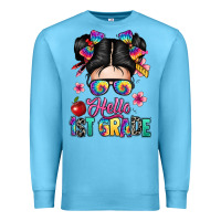Ocean Blue hello first grade Premium Sweatshirt - texasbilliewilder