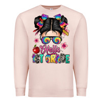 Pale Pink hello first grade Premium Sweatshirt - texasbilliewilder