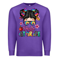 Purple hello first grade Premium Sweatshirt - texasbilliewilder